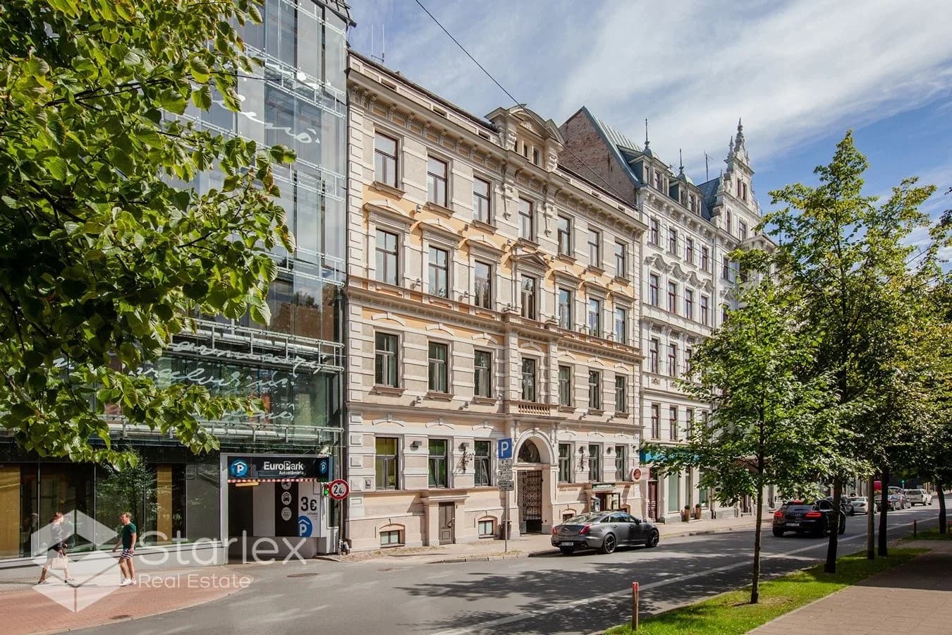 Office with high ceilings and an internal terrace near Vērmanes Park