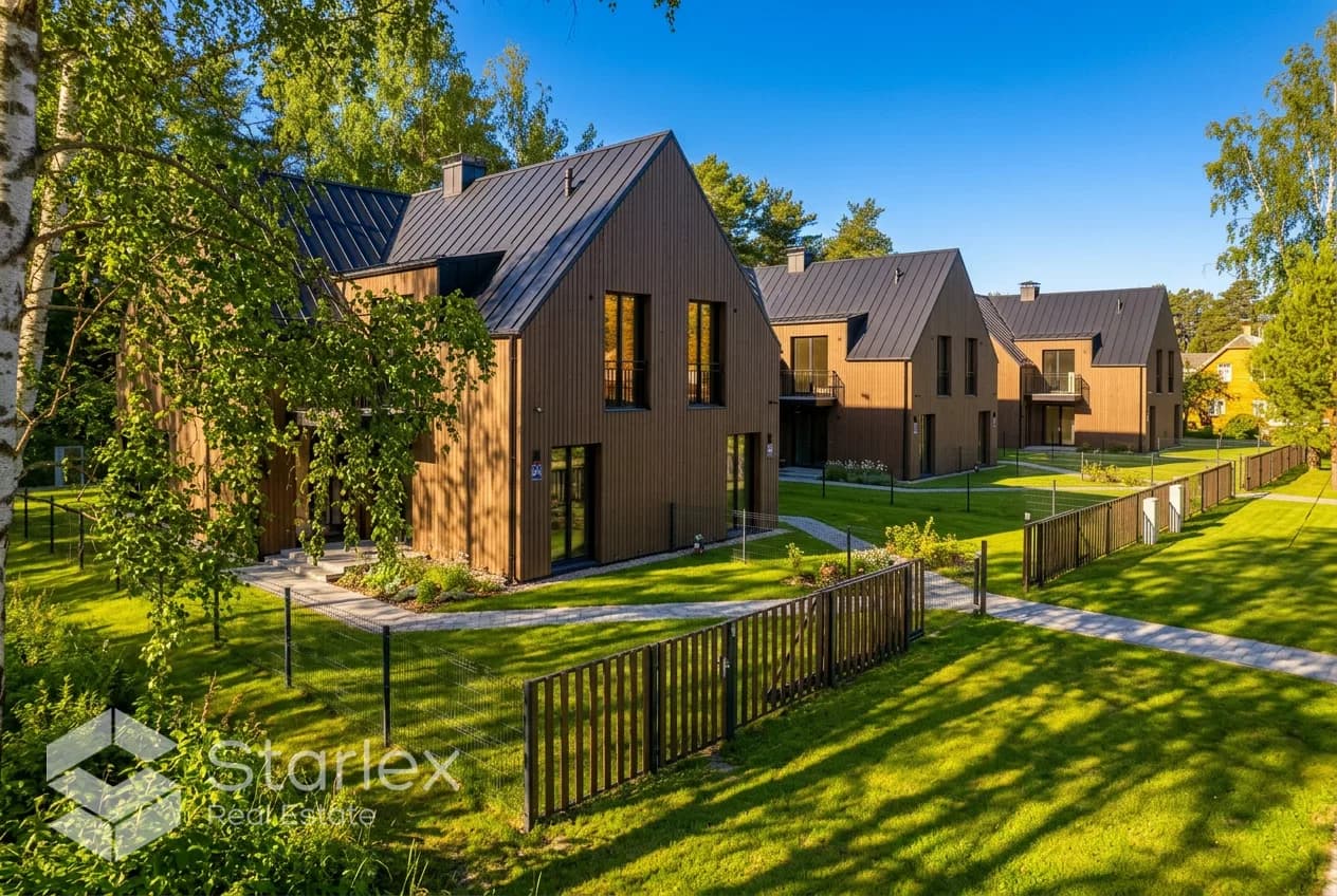 Energy-efficient semi-detached house in Melluži Forest Park